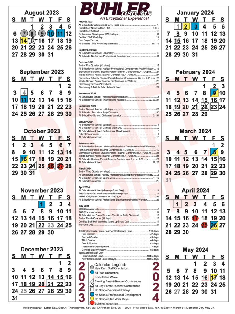 one page calendar